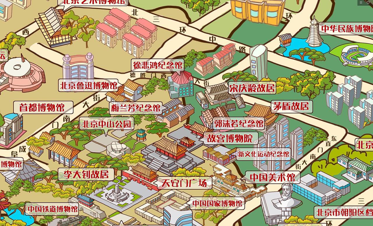 广东手绘地图景区的文化印记